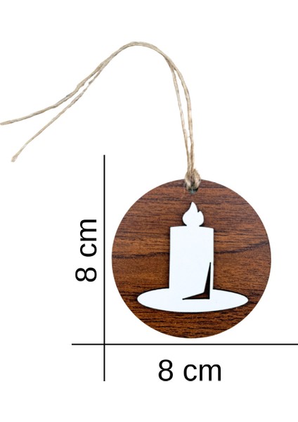 10’lu Ahşap Yılbaşı Ağacı Süsü Seti – 8 Cm, Hasır Ipli Dekoratif Süsler indirimleri