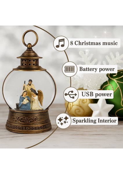 Işıklı Yılbaşı Kar Küresi Angels Temalı