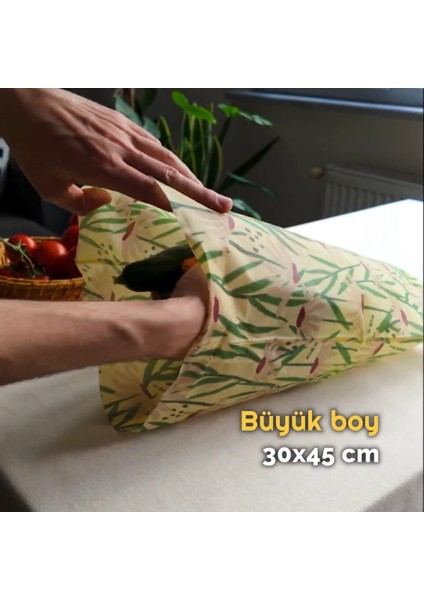 2'li Balmumlu Kese Set - Bahar Desen - Tekrar Kullanılabilen Balmumlu Yiyecek Saklama Kesesi fiyatları