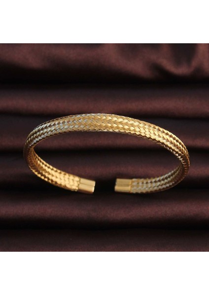 Çelik Altın Renk Hasır Görünüm Erkek Bileklik fiyatları