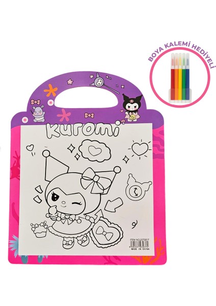 Kuromi Boyama Seti – Çocuklar Için Etkinlikli Boyama Defteri + 6 Renk Kalem | Sanrio Karakter Boyama Kitabı