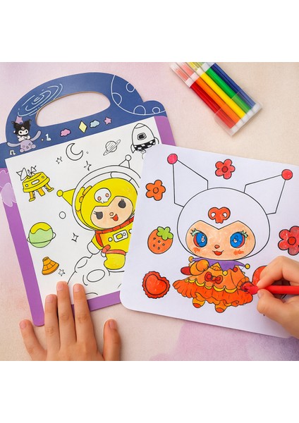 Kuromi Boyama Seti – Çocuklar Için Etkinlikli Boyama Defteri + 6 Renk Kalem | Sanrio Karakter Boyama Kitabı fırsatları