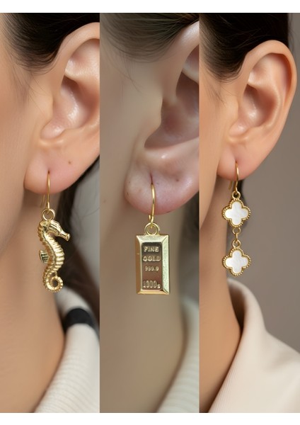 Trend Sembol Figürlü 3’lü Kadın Küpe Set