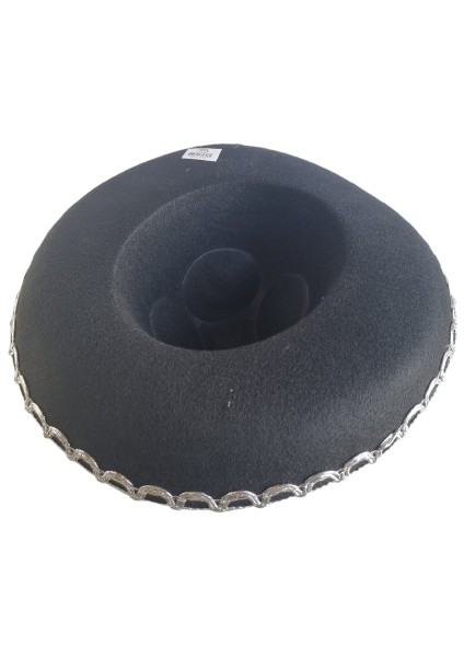 Şapka Meksika Küçük Lüks 41 cm Siyah Gümüş