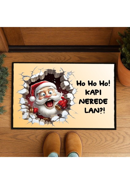Renkli Noel Baba Kapı Önü Paspası 60X40 Cm, Eğlenceli ve Şık Tasarım fiyatları
