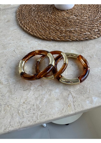 3lü Set Kemik Bileklik Kahve