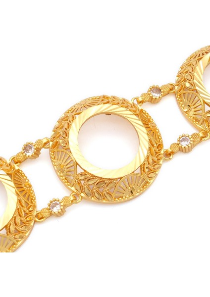 altın kaplama çiçek desenli üç çeyrekli çerçeve bileklik blk-1180 fiyatları