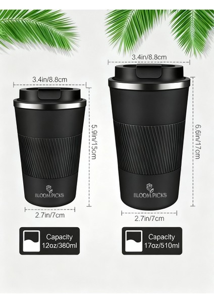 510 ml Şık Tasarım Çift Katmanlı Paslanmaz Çelik Termos Bardak Sızdırmaz Sıcak-Soğuk Araç Uyumu fırsatları