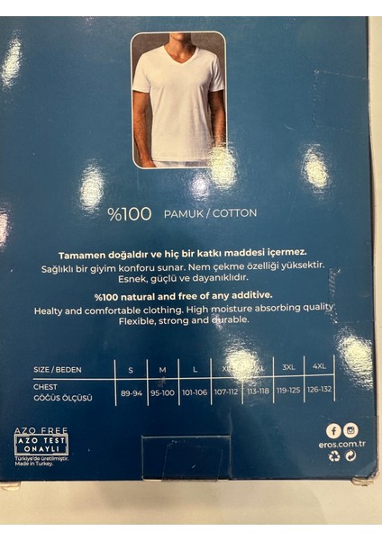 Büyük Beden V Yaka Doğal Pamuklu Azo Test Onaylı 2li Erkek Tişört Atlet modelleri