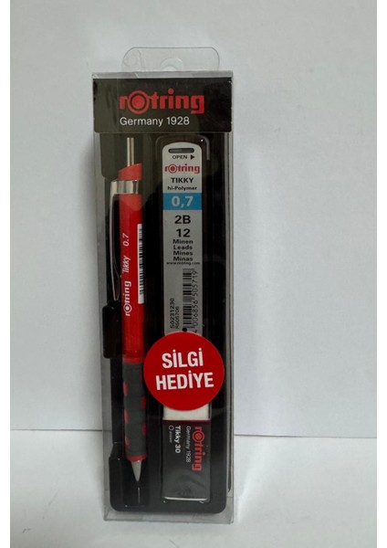 Versatil Kırmızı Kalem 0.7+Min+Silgi Hediye