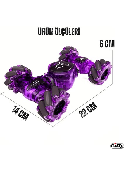 Oyuncak 2.4 Ghz Uzaktan ve Bilek Kumandalı Şarjlı LED Işıklı Full Fonksiyon Akrobat Drift Aracı fırsatları