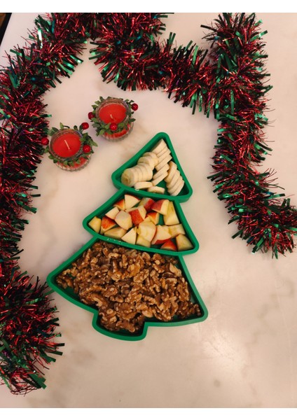 Noel Ağacı Şeklinde Dekoratif Tepsi, Şık ve Kullanışlı Dekoratif Ürün