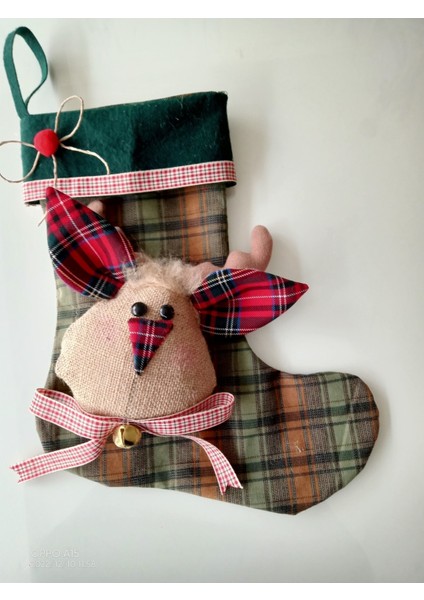 Yılbaşı Temalı Süs Çorabı, Noel Şömine Dekoru, Eğlenceli ve Şık Tasarım