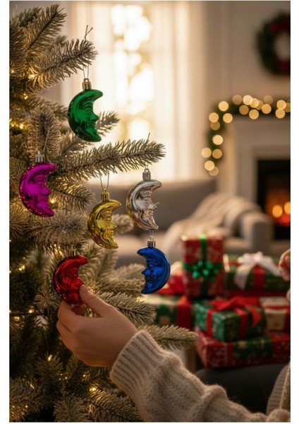 Renkli Yılbaşı Çam Ağacı Süsü, 4 Cm, 6'lı Set, Noel Dekorasyonu fiyatları