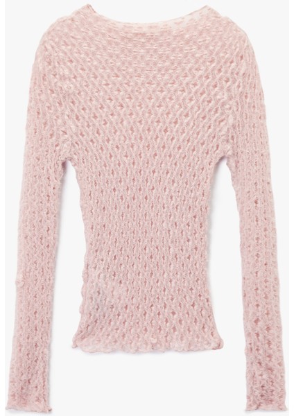 Slim Fit Yarı Transparan Yumuşak Dokulu Uzun Kollu Dantel Bluz fiyatları