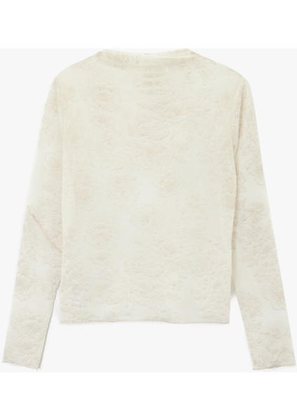 Slim Fit Floral Desenli Dik Yaka Uzun Kollu Bluz fiyatları