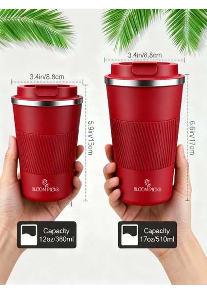 510 ml Şık Tasarım Çift Katmanlı Paslanmaz Çelik Termos Bardak Sızdırmaz Sıcak-Soğuk Araç Uyumu fırsatları