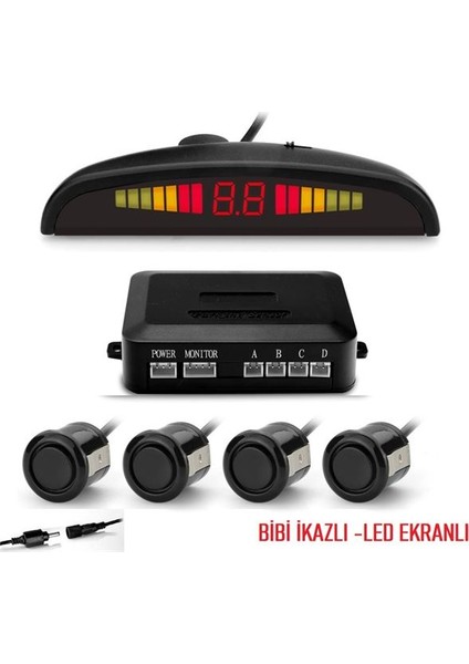 BE750-S 18MM+SOKET Park Sensörü Göstergeli ve Sesli Siyah