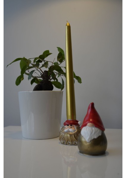 Renkli Noel Cüce Şamdan Mumluk ve Biblo Dekorasyonu