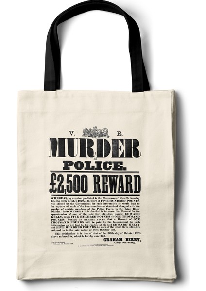 Sanatsal Bez Çanta – Vintage Wanted Poster Tasarım - 35X40