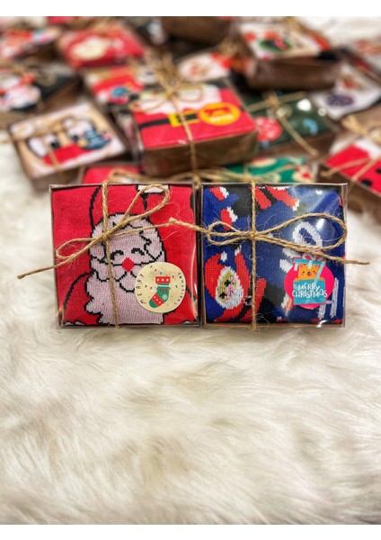 Yılbaşı Temalı Unisex Çorap Seti, Kutulu, Renkli ve Eğlenceli Tasarım fiyatları