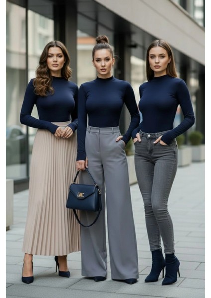 3’lü Parmak Geçmeli Kadın Body Seti