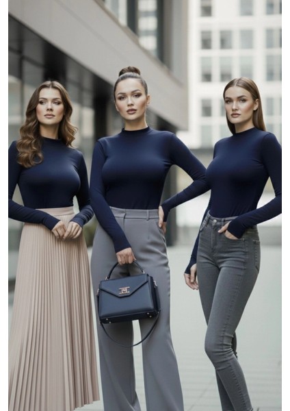 3’lü Parmak Geçmeli Kadın Body Seti fiyatları