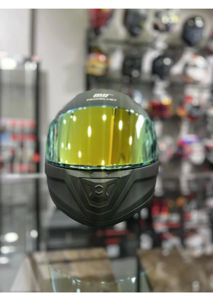Prohelmets Mat Siyah Gold Vizör 201 modelleri
