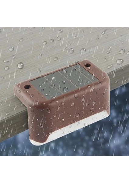 Solar Güneş Enerjili Şarj Edilen Köşebent Merdiven Veranda Bahçe Yolu LED Lamba Işık 4 Adet ( Lisinya )