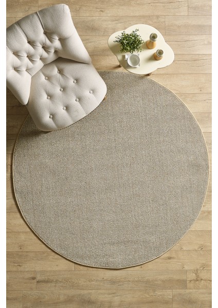 Bukleli Bej Halı Düz Renk Salon Oturma Odası Yolluk Polipropilen Yumuşak Halı