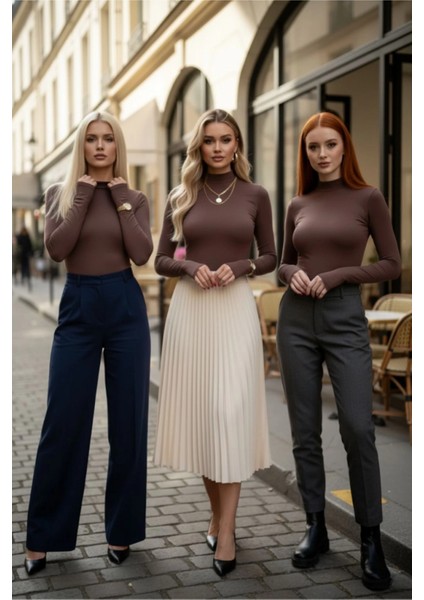 3’lü Parmak Geçmeli Kadın Body Seti modelleri