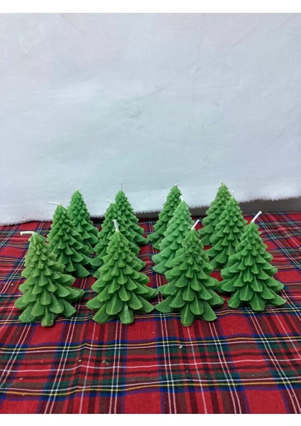 12 Adet Yeşil Çam Ağacı, Noel ve Yılbaşı Için Sihirli Dekorasyon Seti
