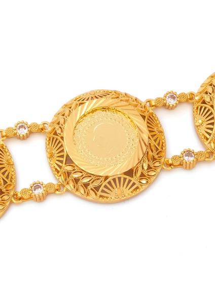 altın kaplama çiçek desenli üç çeyrek altınlı bileklik blk-1181 fiyatları