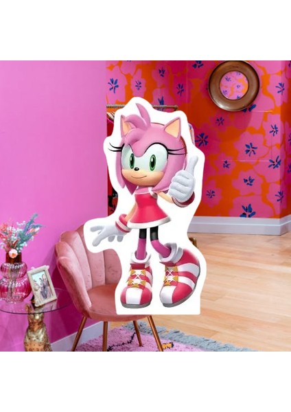 Ayaklı Pano Sonic Boom 33X24 Amy Pembe Masa Dekoru Çocuk Odası Dekoru Pembe fiyatları