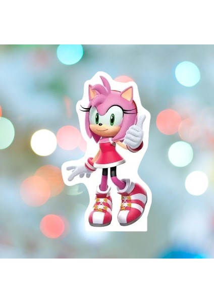 Ayaklı Pano Sonic Boom 33X24 Amy Pembe Masa Dekoru Çocuk Odası Dekoru Pembe fırsatları