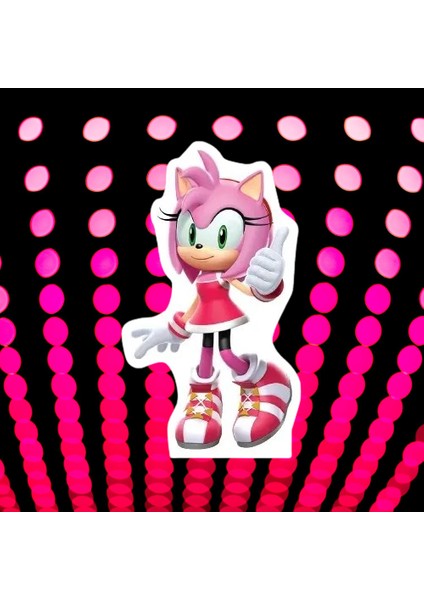 Ayaklı Pano Sonic Boom 33X24 Amy Pembe Masa Dekoru Çocuk Odası Dekoru Pembe