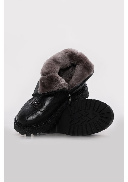 Hakiki Deri Kürklü Kadın Klasik Bot 710KZA6010 modelleri