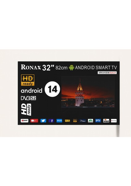 32'' 82 Ekran Uydu Alıcılı Hd Ready Smart LED Tv fırsatları