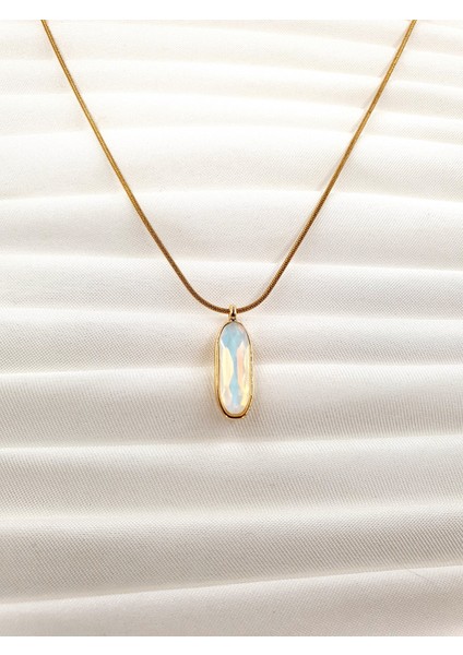 Renk Geçişli Dikey Taşlı Kolye – Altın Renk Yılan Zincir fiyatları