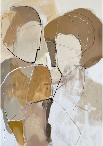 Uyumlu Ikili Soyut Soyut Kanvas Tablo fiyatları