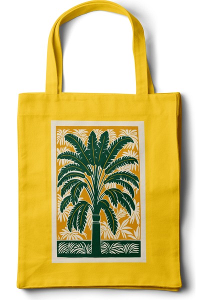 Sanatsal Gabardin Bez Çanta – Tropical Tasarım - 35X40