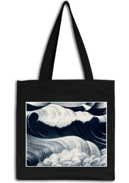Sanatsal Kanvas Çanta – C. R. W. Nevinson "the Wave"tasarım - 35X40X10CM