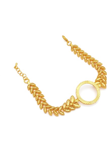 altın kaplama çiçek desenli yarım çerçeve bileklik blk-1177 fiyatları