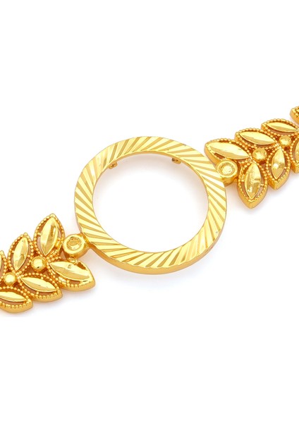 altın kaplama çiçek desenli yarım çerçeve bileklik blk-1177 modelleri