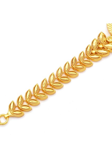 altın kaplama çiçek desenli yarım çerçeve bileklik blk-1177 fırsatları