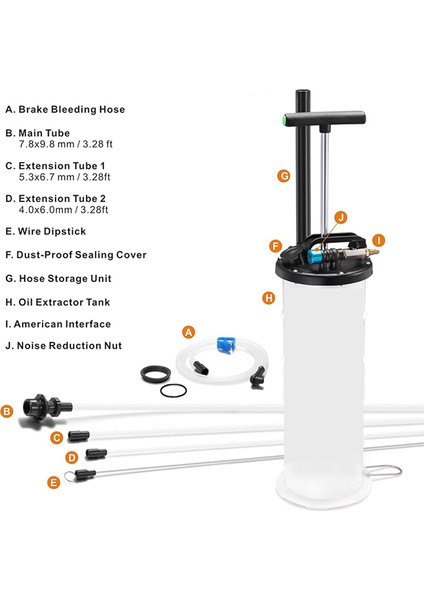 6,5 Litre Havalı/manuel Karterden Yağ Emme ve Vakumlama Pompası fiyatları