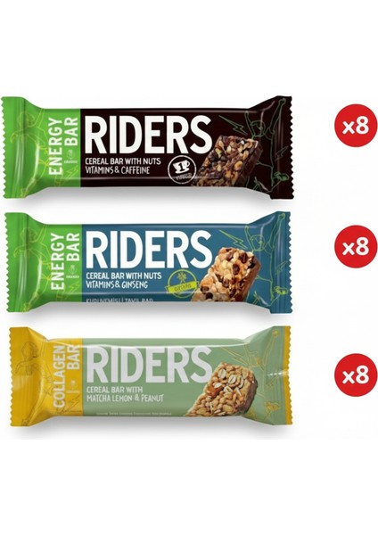 Granıo Riders Enerji Vs Protein Kuruyemişli Tahıl Bar Özel Deneme Paket ( 24 Adet)