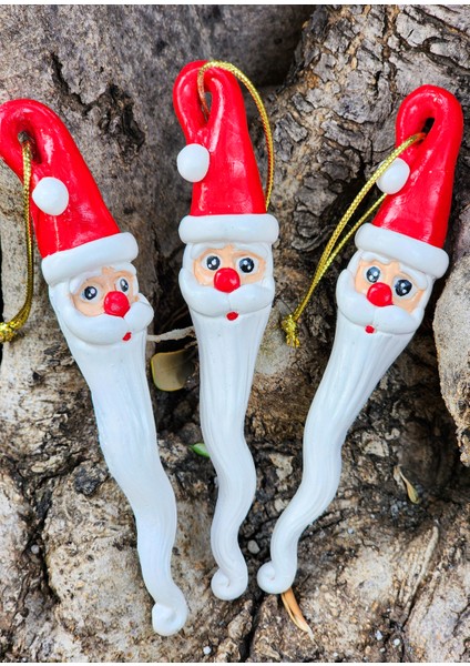 Kırmızı Beyaz Noel Baba Ağaç Süsü 14 Cm, 3'lü Paket, Yılbaşı Dekorasyonu modelleri