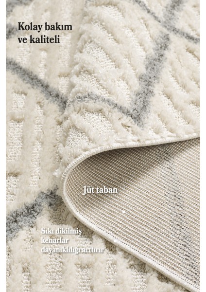 Yumuşak Bukleli Iskandinav Tasarım Salon Oturma Odası Yolluk Krem Halı indirimleri