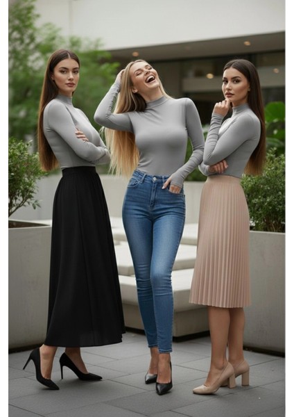 3’lü Parmak Geçmeli Kadın Body Seti modelleri